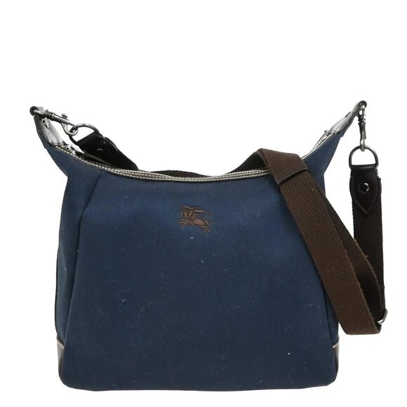 BURBERRY Logo Blue Label Crossbody Shoulder Bag Canvas Leather Blue - Picture 1 of 16